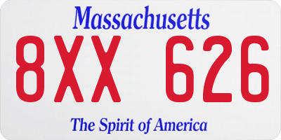 MA license plate 8XX626
