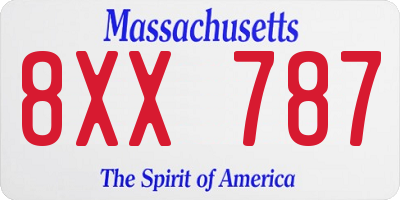 MA license plate 8XX787