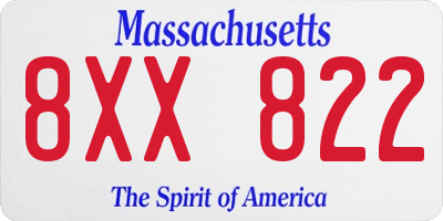 MA license plate 8XX822