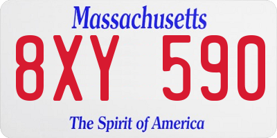 MA license plate 8XY590