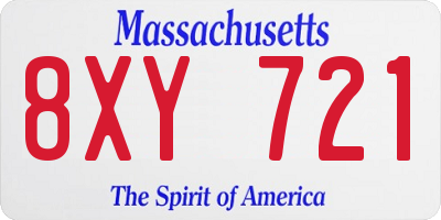 MA license plate 8XY721