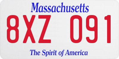 MA license plate 8XZ091