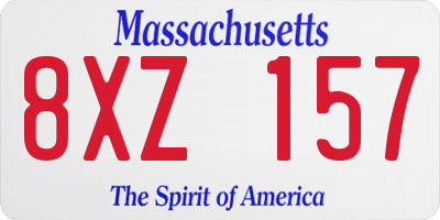 MA license plate 8XZ157