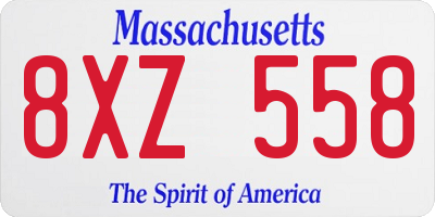 MA license plate 8XZ558