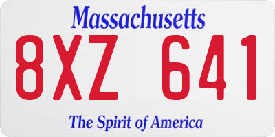 MA license plate 8XZ641