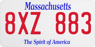 MA license plate 8XZ883