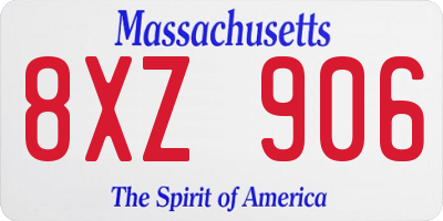 MA license plate 8XZ906