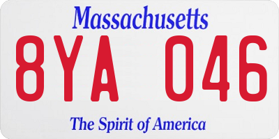 MA license plate 8YA046