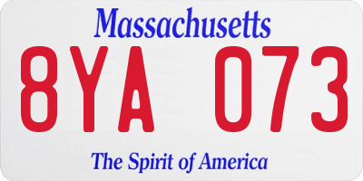 MA license plate 8YA073