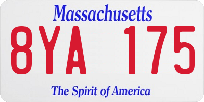 MA license plate 8YA175