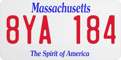 MA license plate 8YA184