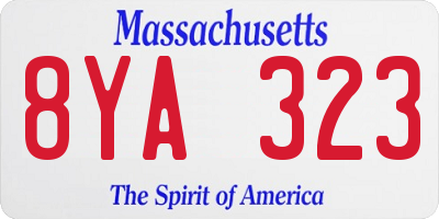 MA license plate 8YA323