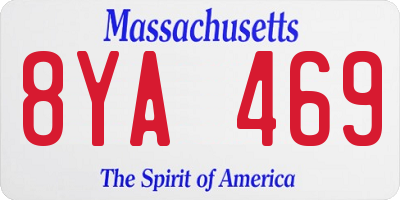 MA license plate 8YA469