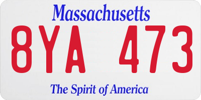 MA license plate 8YA473