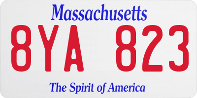 MA license plate 8YA823