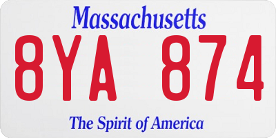 MA license plate 8YA874