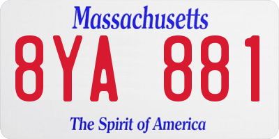 MA license plate 8YA881