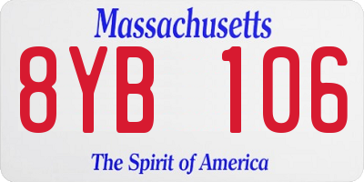 MA license plate 8YB106