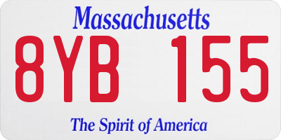 MA license plate 8YB155