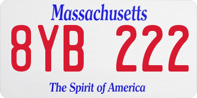 MA license plate 8YB222