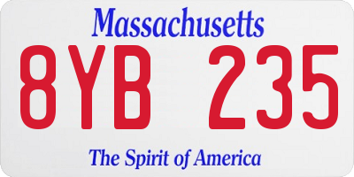 MA license plate 8YB235