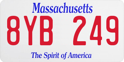 MA license plate 8YB249