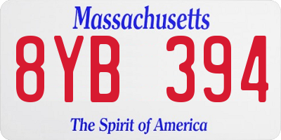 MA license plate 8YB394