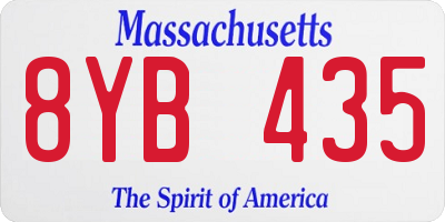 MA license plate 8YB435