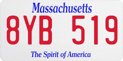 MA license plate 8YB519