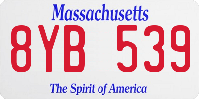 MA license plate 8YB539