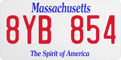 MA license plate 8YB854