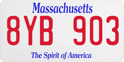 MA license plate 8YB903