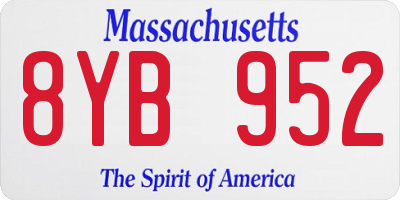 MA license plate 8YB952