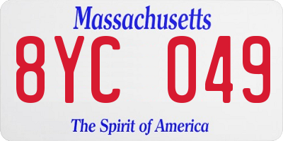MA license plate 8YC049