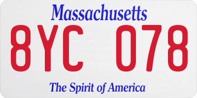 MA license plate 8YC078