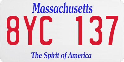 MA license plate 8YC137