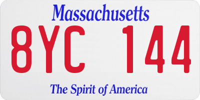 MA license plate 8YC144