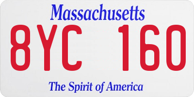 MA license plate 8YC160