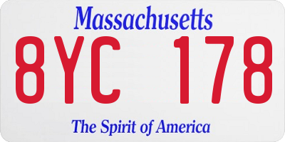 MA license plate 8YC178