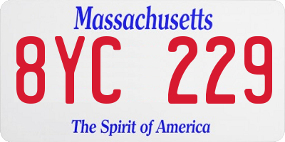 MA license plate 8YC229