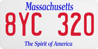 MA license plate 8YC320