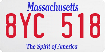 MA license plate 8YC518