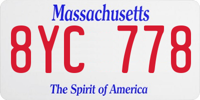 MA license plate 8YC778