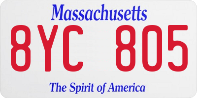 MA license plate 8YC805