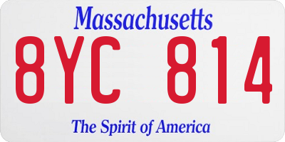 MA license plate 8YC814