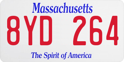 MA license plate 8YD264