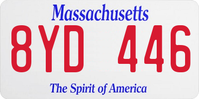MA license plate 8YD446
