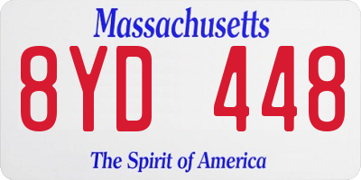 MA license plate 8YD448
