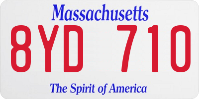 MA license plate 8YD710
