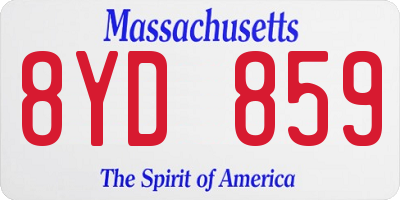 MA license plate 8YD859